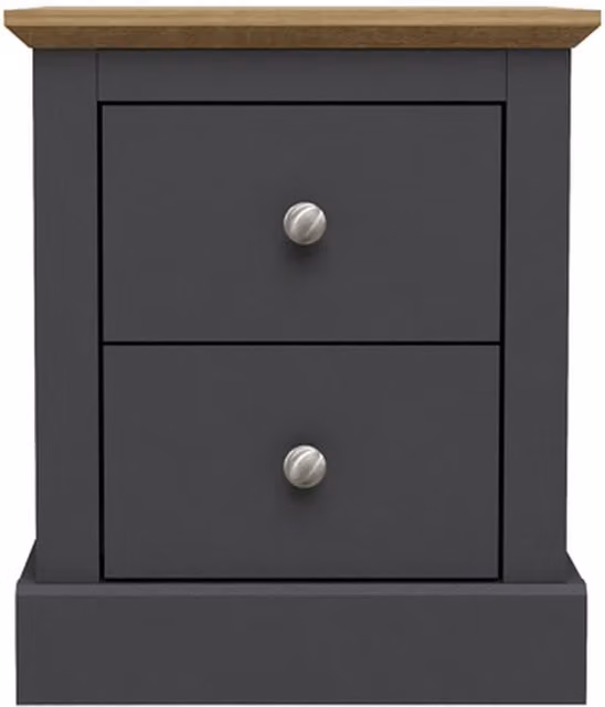 LPD Home Devon Modern Bedside Cabinet in Anthracite Grey