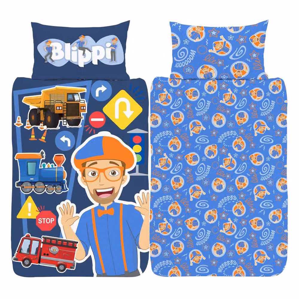 Blippi Reversible Childrens Duvet Cover and Pillowcase Set, Multicolour, 90 x 190 cm – 2