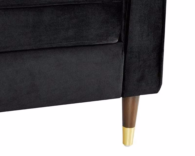 Home Detail Thomas 3 Seater Black Velvet Upholstered Sofa – 5