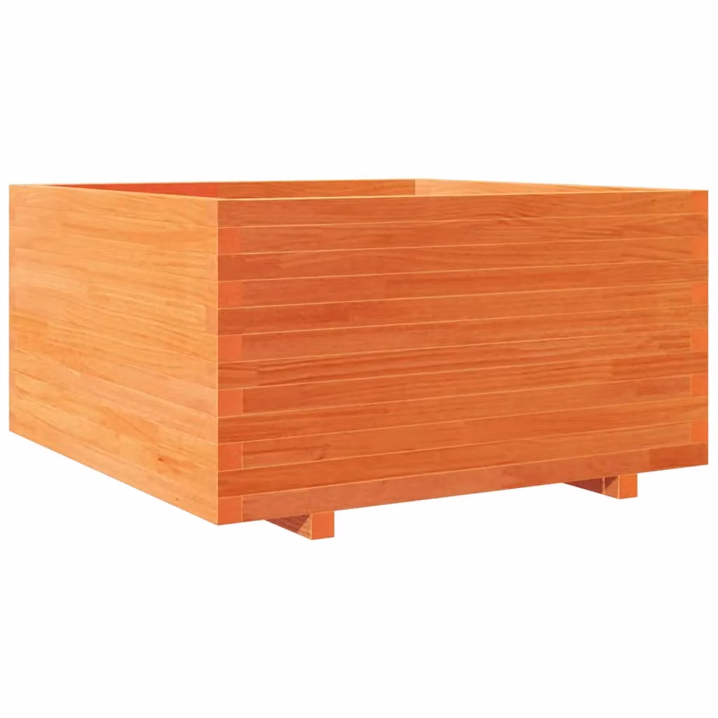 Berkfield Home Garden Brown Wood Planter Tub W: 90 cm, D: 90 cm, H: 49.5 cm – 2
