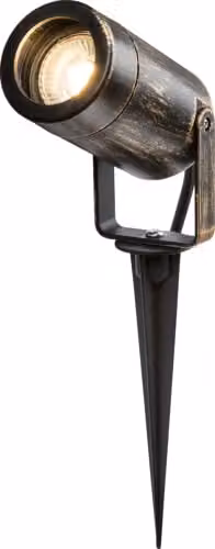 Netlighting Knightsbridge Eamon IP65 GU10 Polycarbonate Ground Spike Garden Light in Gold/Brass/Yellow – 1