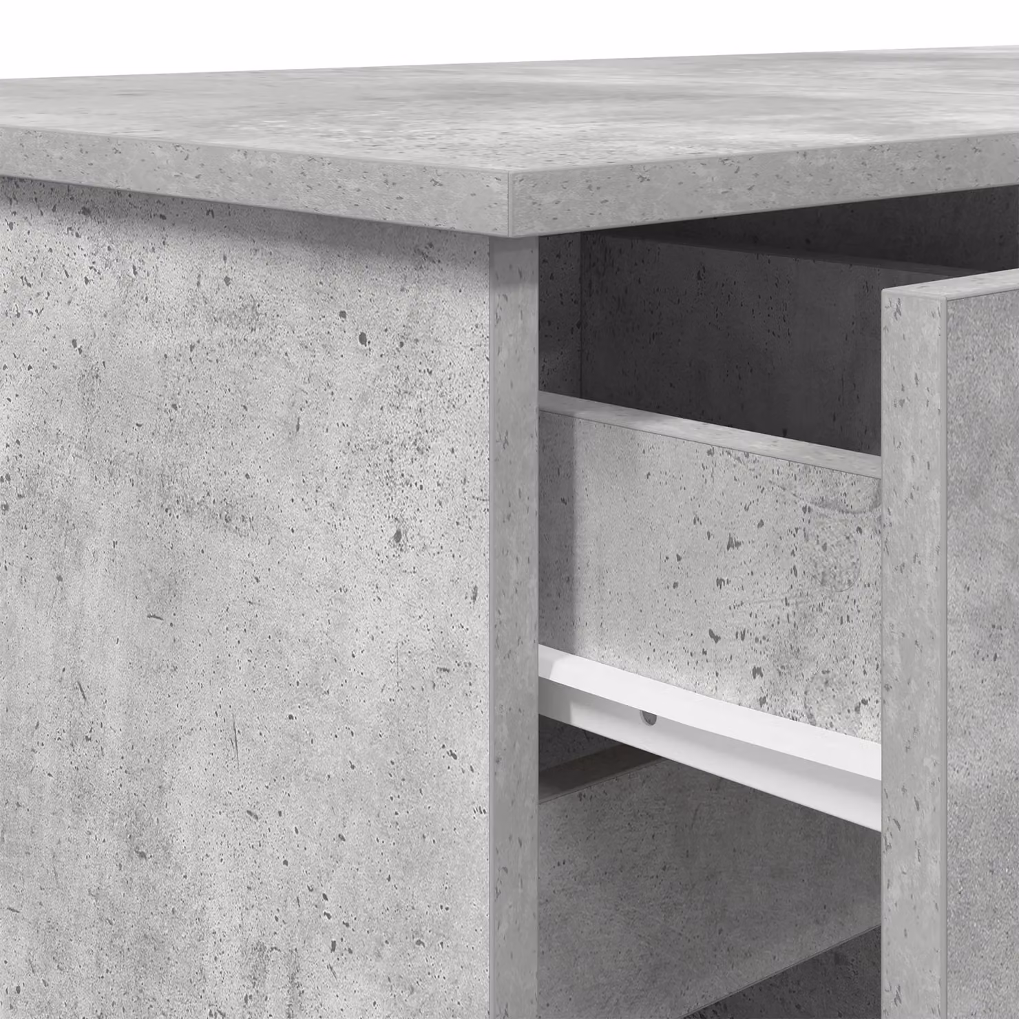 Berkfield Modern Writing Desk in Grey Concrete Finish, W/D/H: 140 x 49 x 76 cm – 3