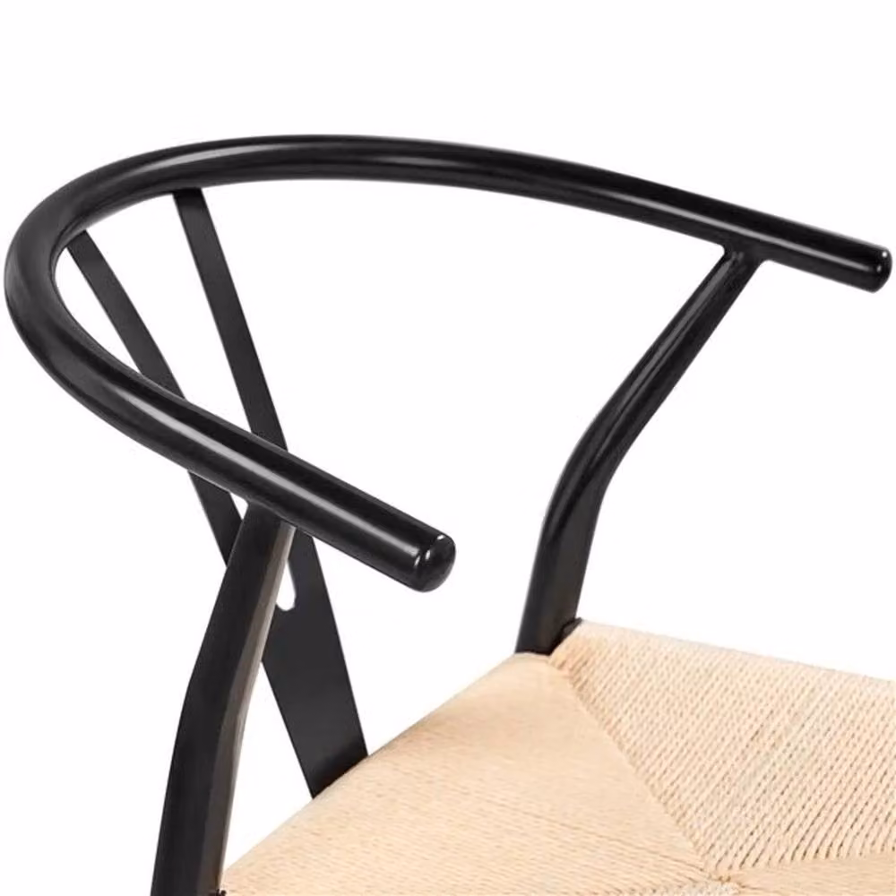 KORVIXA Set of 2 Beige Woven Dining Chairs with Armrests – 4