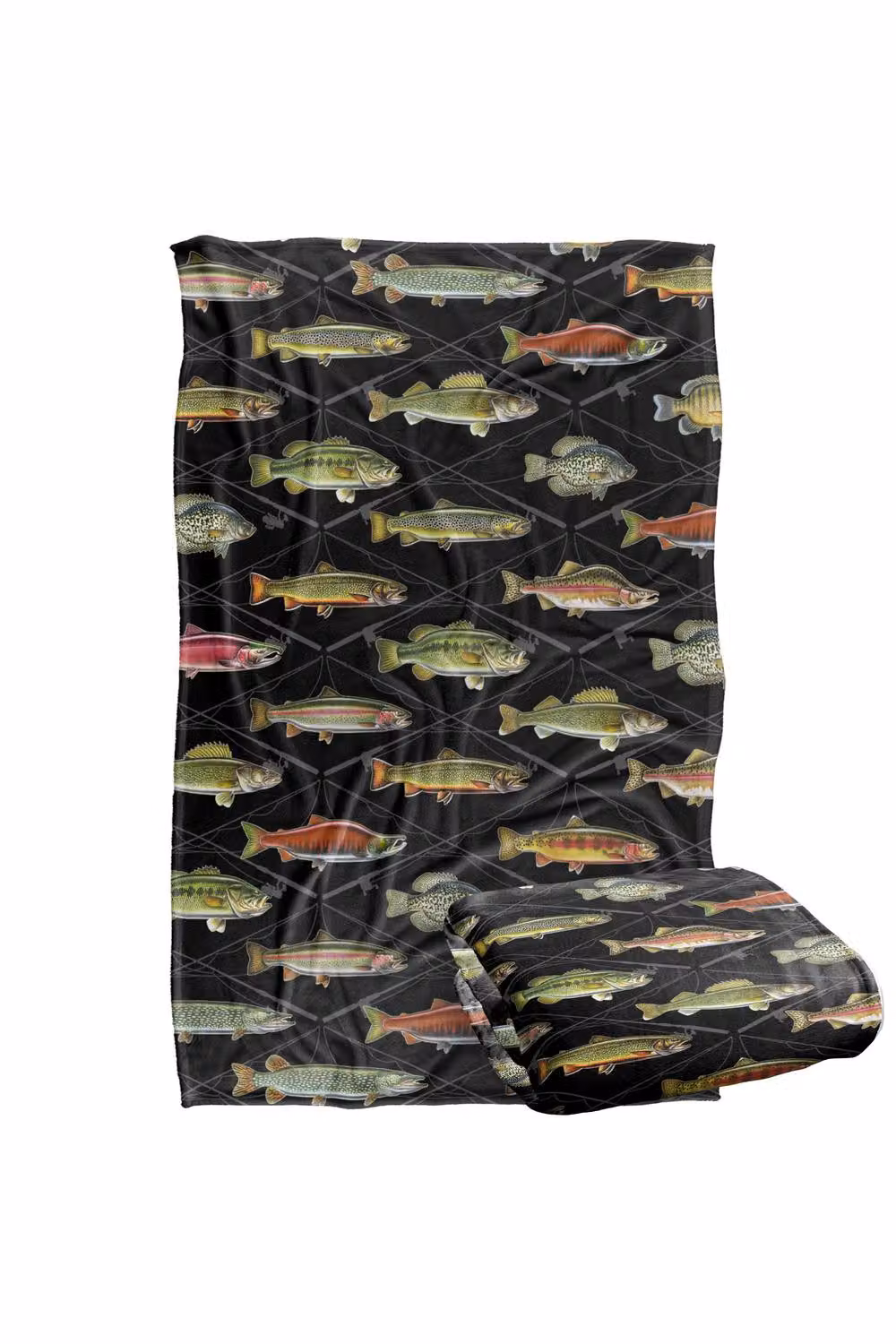 JQ Licensing Fish and Crossed Fishing Rods Pattern Super Soft Fleece Throw Blanket, Multicolour, W: 91 cm, D: 147 cm – 7