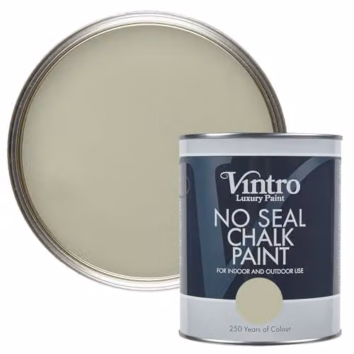 Vintro Symphony Green No Seal Chalk Paint, Matt Water Based Interior and Exterior Paint for Wood and Metal, 1 Litre