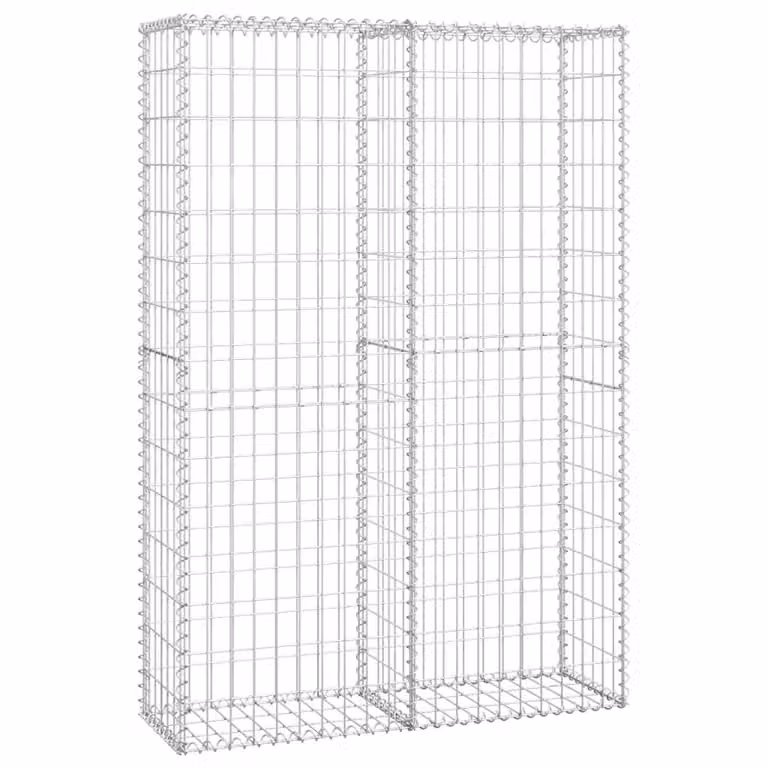 Berkfield Home Silver Galvanised Steel Gabion Basket with Lids W: 150 cm, D: 100 cm, H: 30 cm