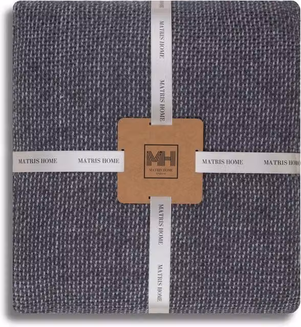 Matris Home Grey Jacquard Scotch Throw Blanket
