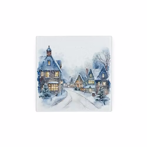 Purely Home Christmas Town Glass Hot Pot Stand, White, W/D/H: 20 x 20 x 20 mm – 2
