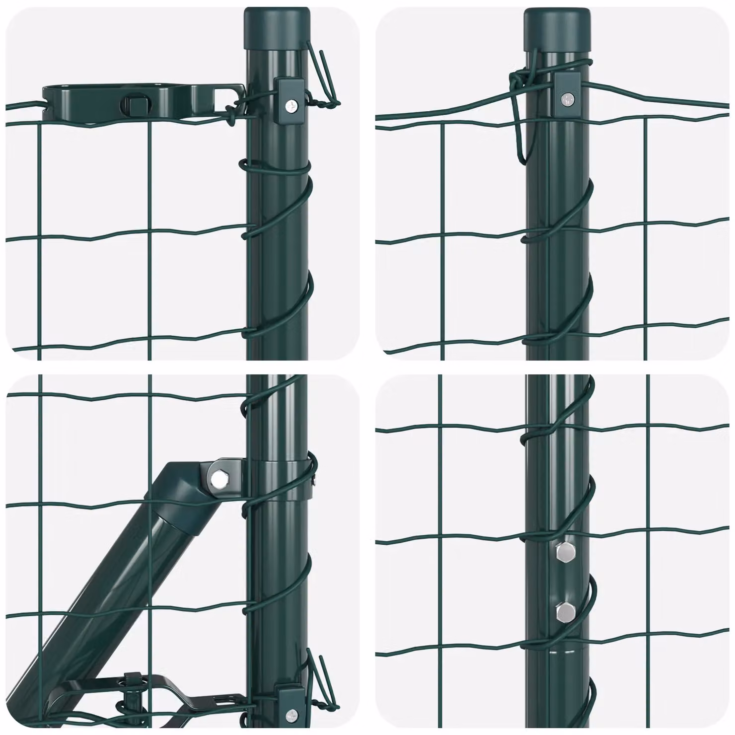Berkfield Home Euro Fence with 7 Flanged Posts, Silver Galvanised Steel, 1.5 x 10 m – 5