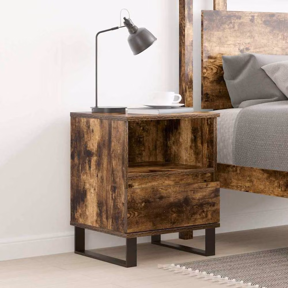 Berkfield Home Smoked Oak Bedside Cabinet in Brown, W/D/H: 40 x 35 x 50 cm – 2