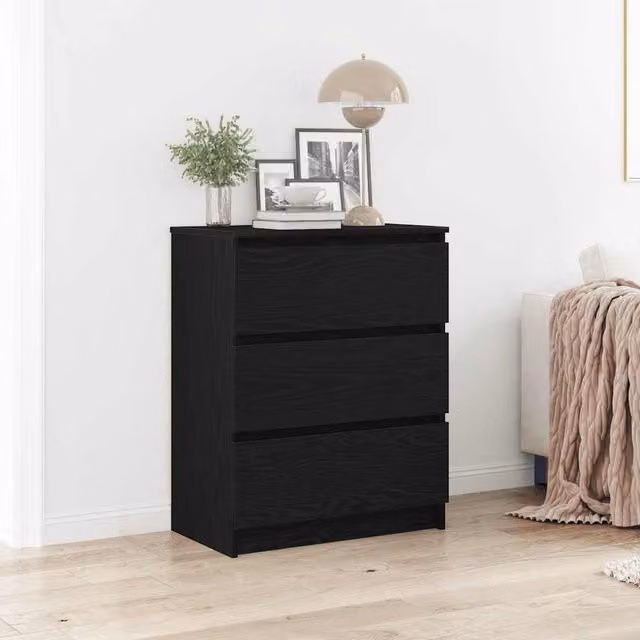Berkfield Home Black Oak Sideboard, W/D/H: 60 x 35 x 76 cm – 1