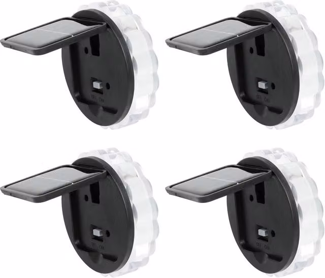 Gardenwize Pack of 4 Solar Star Wall Lights with Transparent LED Accents for Garden and Terrace