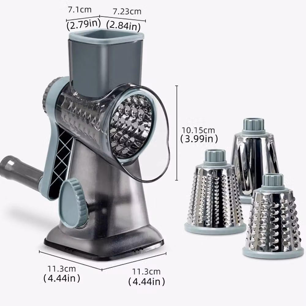 NESTLUNE Green 3 in 1 Rotary Vegetable and Cheese Grater with Multiple Blades – 2