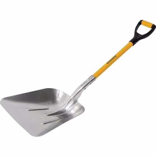 Roughneck Grain Shovel in Silver, Yellow and Black with Aluminium and Fibreglass Construction, Length: 107 cm