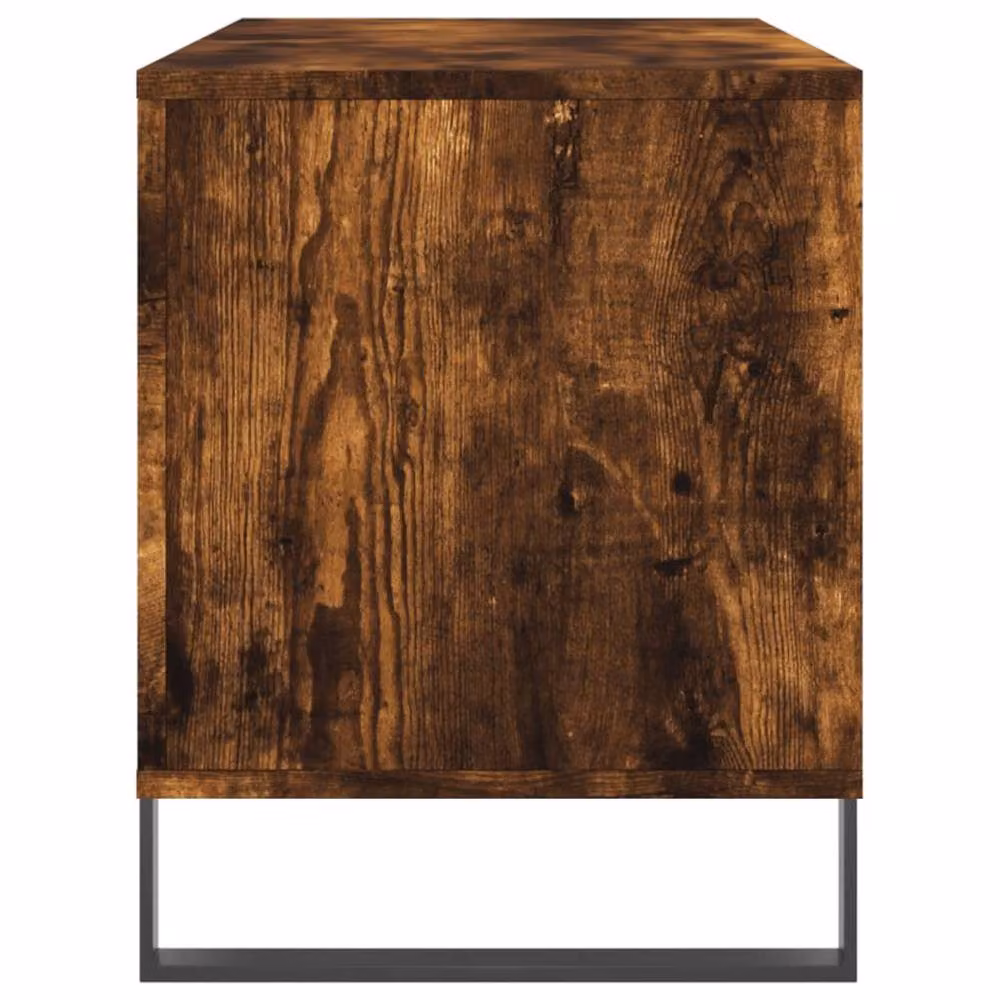 Berkfield Home Record Cabinet in Smoked Oak Brown, W/D/H: 100 x 38 x 48 cm – 4