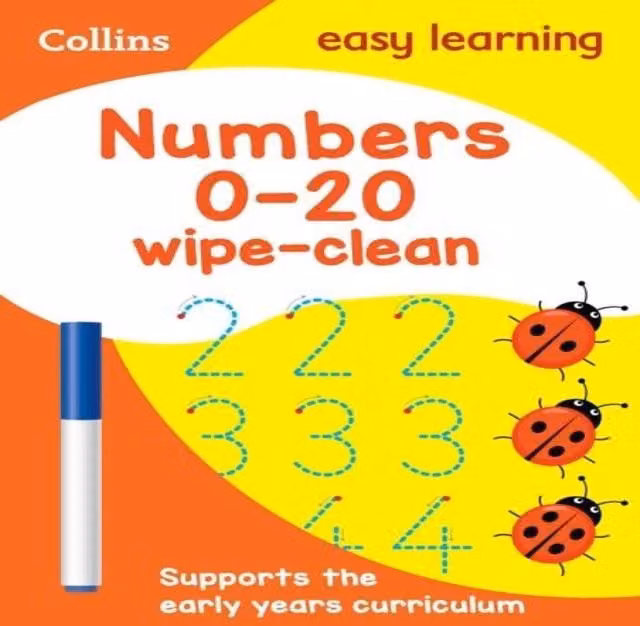 Collins Easy Learning Numbers 0-20 Age 3-5 Wipe Clean Activity Book, Multicolour Paperback
