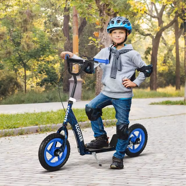 AIYAPLAY Kick Scooter with Adjustable Handlebar and Brake in Blue