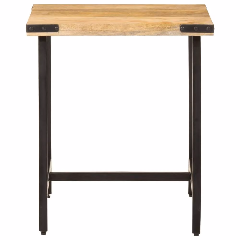 Berkfield Home Industrial Side Table in Brown Mango Wood and Iron, W/D/H: 45 x 45 x 50 cm – 2