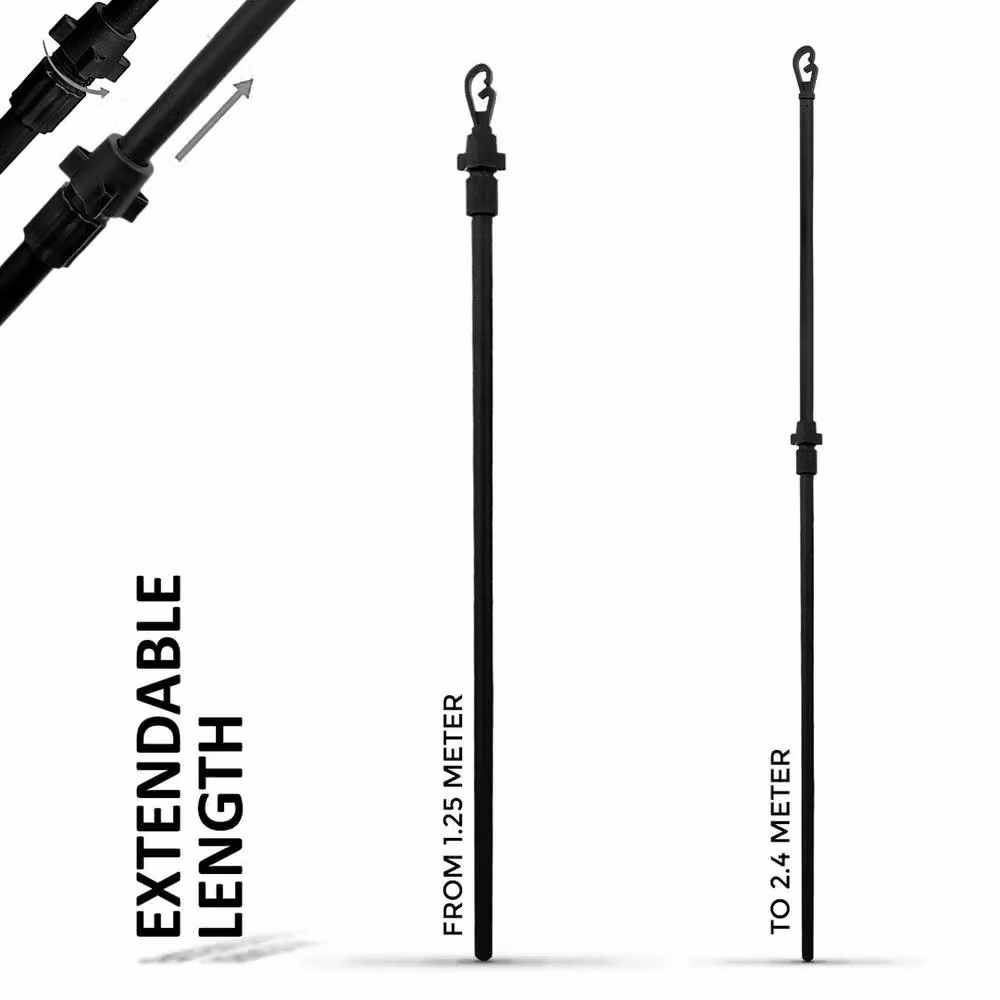 EONLION Black Telescopic Laundry Washing Clothesline with Rubber and Galvanised Steel – 2