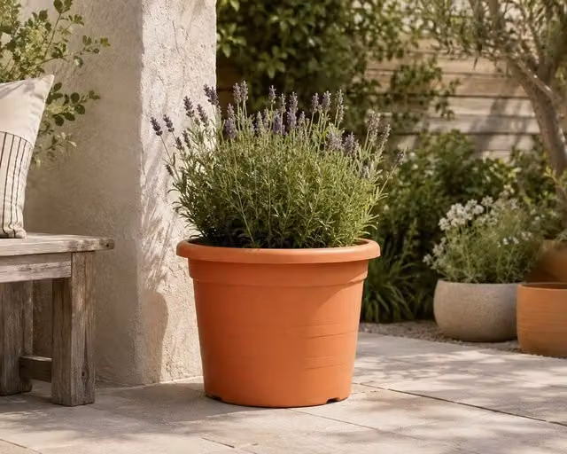 Ivyline Cilindro Terracotta Plant Pot in Orange, Diameter: 60 cm