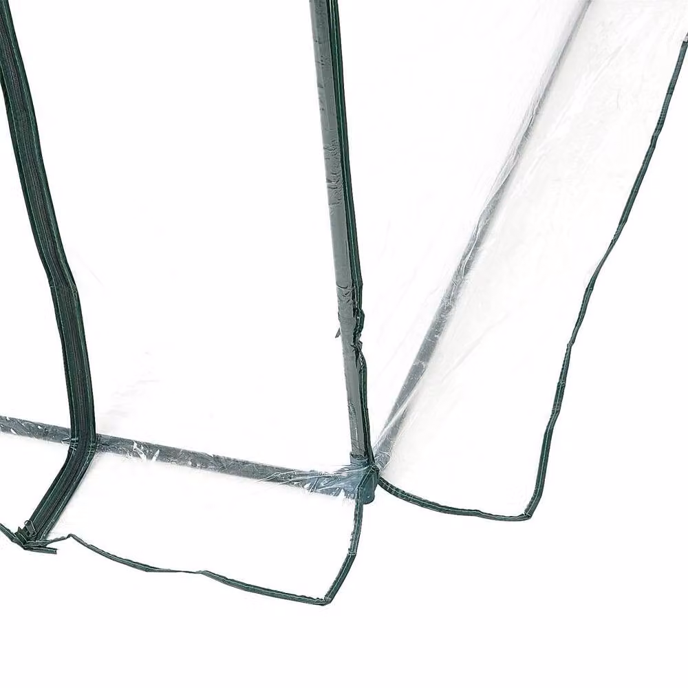 VOGREX Walk In Polytunnel Greenhouse with Roll Up Door and Clear PVC Cover, W: 2.5 m, D: 2 m – 3