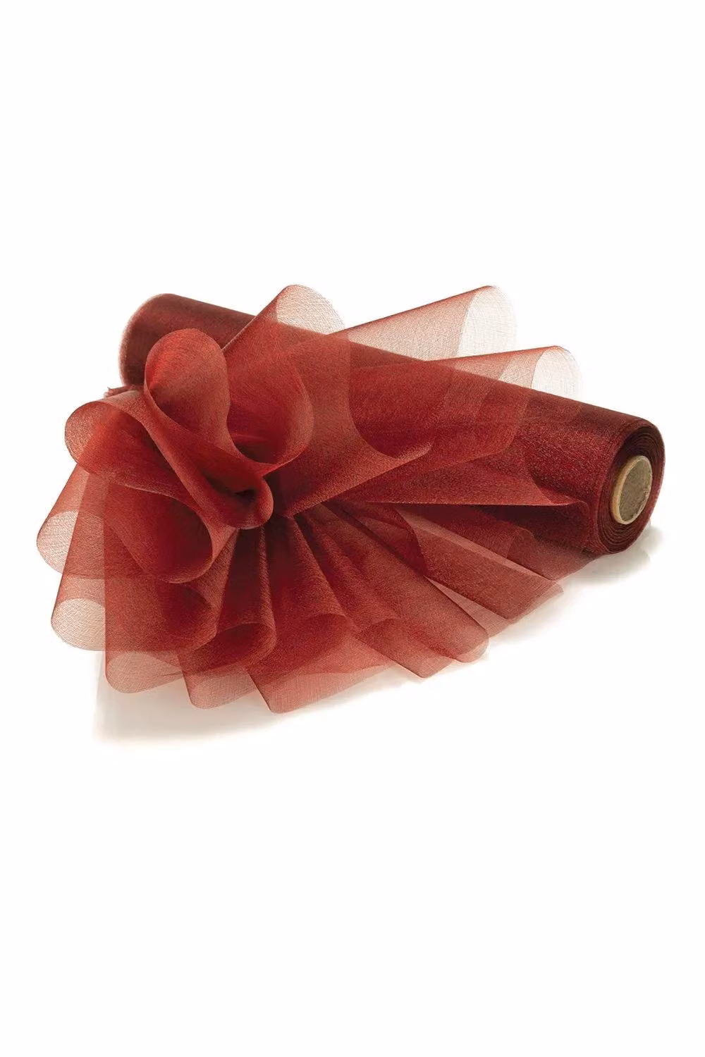 Neel Blue Organza Roll Snow Sheer Glitter Fabric in Burgundy, W/H: 29 cm x 25 m – 2