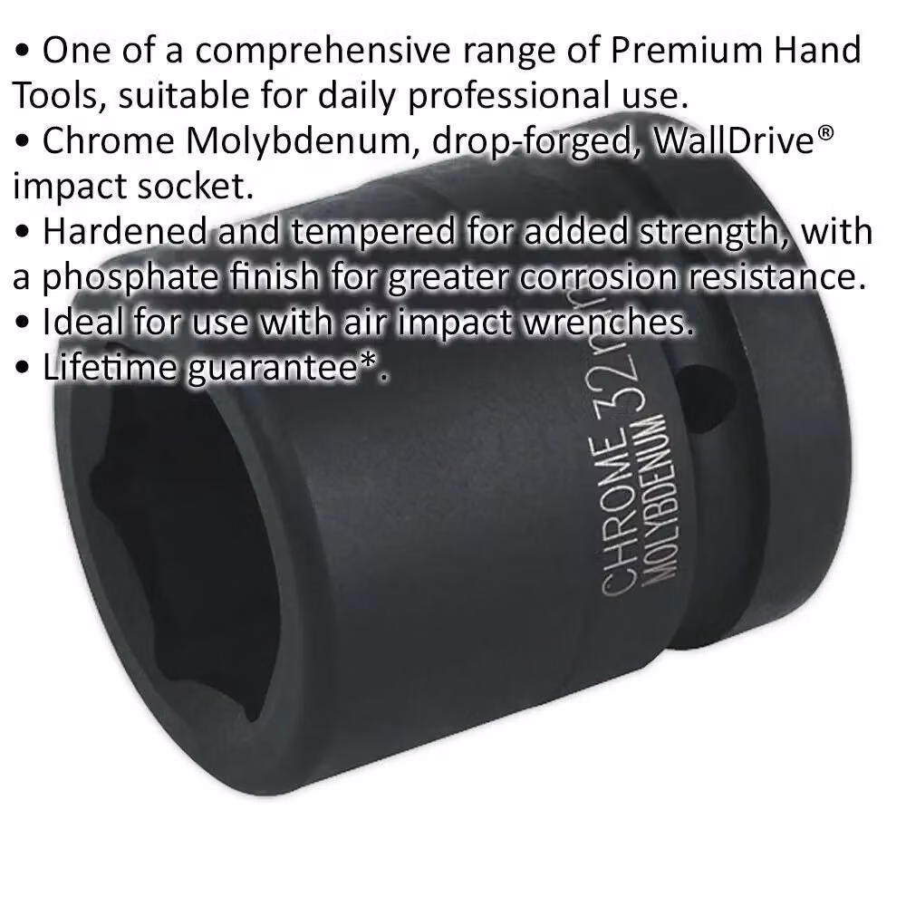 Loops 32mm Forged Chromoly Impact Socket with 1 Inch Square Drive – 2