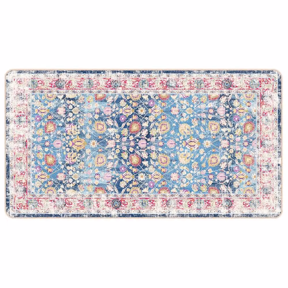 Berkfield Home Washable Multicolour Vintage Round Rug with Anti Slip and Sound Absorbing Properties, Diameter: 80 cm – 1