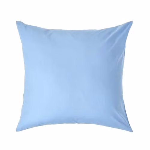 Homescapes Blue Egyptian Cotton Euro Pillowcase with Zip, W/D/H: 80 x 80 cm