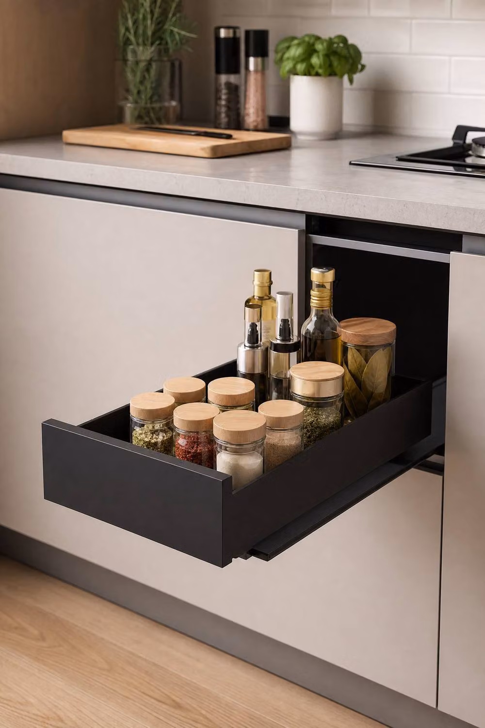 Garden Sanctuary No Drill Pull Out Cabinet Organiser Drawer in Black – 2