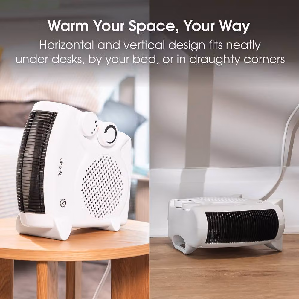 Abode 2000W White Fan Heater with 2 Heat Settings and Overheat Protection AFH1001 – 3