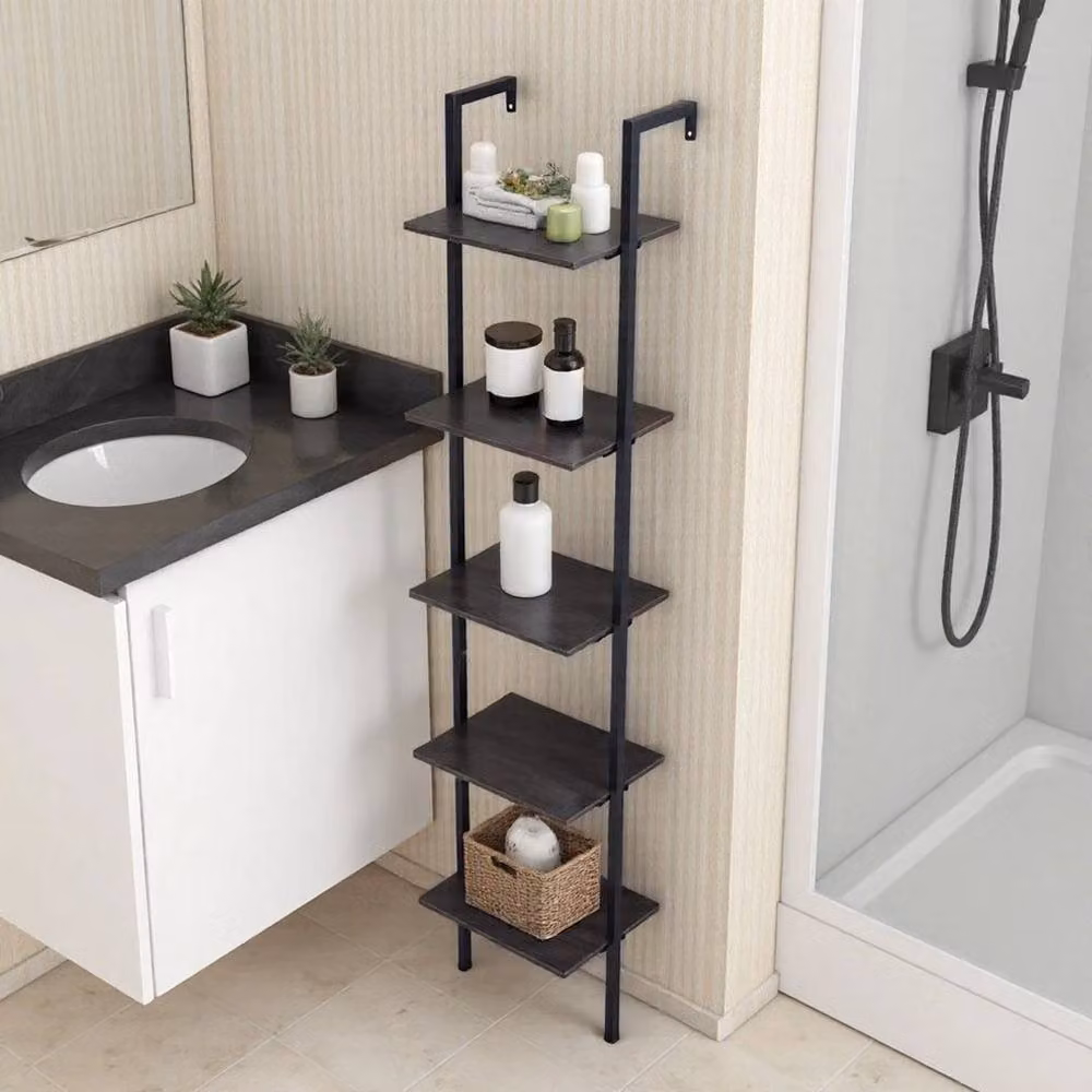 PAWNORA 5 Tier Black Metal Ladder Storage Shelving Unit – 2