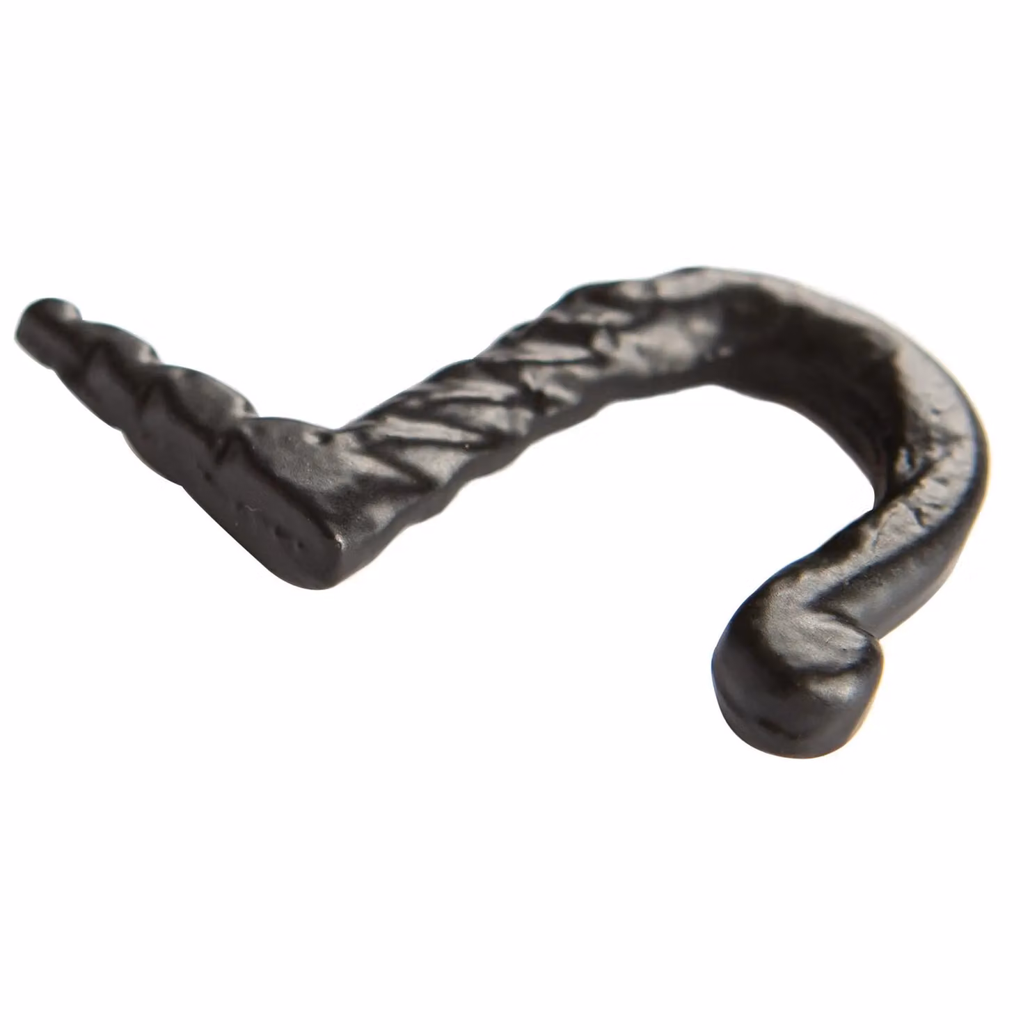Hammer and Tongs Matt Black Powder-Coated Iron Twisted Nail Hook, Pack of 5, W: 0.5 cm, H: 4 cm – 4