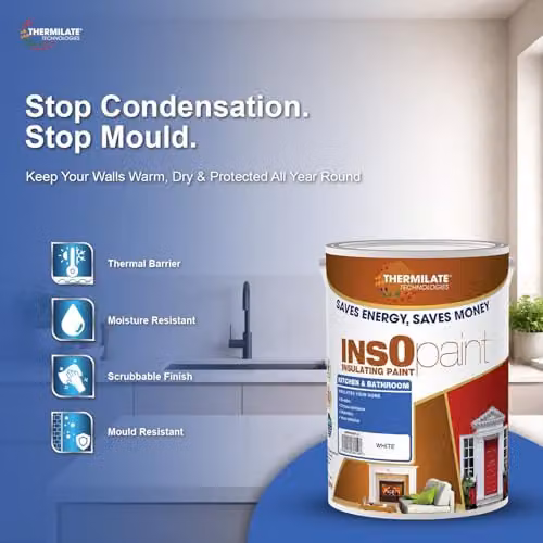 Thermilate Technologies Insulating Kitchen and Bathroom Paint, Mould Resistant, Baby Pink, 5L – 2