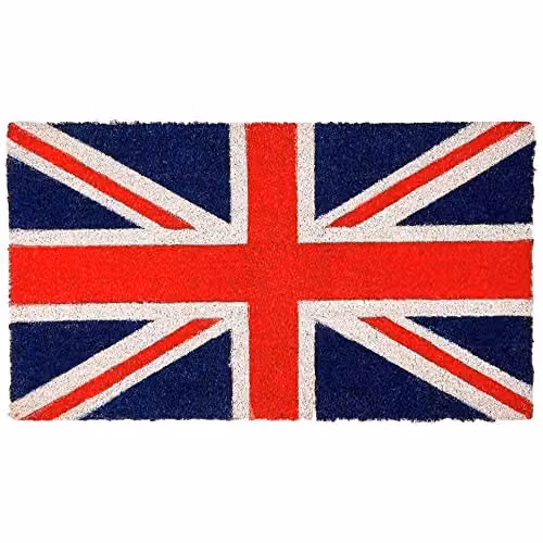 JVL Union Jack Graphic Coir Door Mat with PVC Backing, W: 70 cm, D: 40 cm