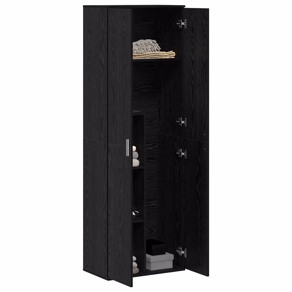 Berkfield Home Modern Black Oak Highboard with Hinged Doors, W/D/H: 60 x 35 x 180 cm – 3