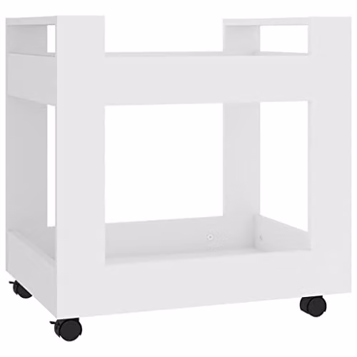 vidaXL Mobile Under Desk Trolley in White MDF with Castors for Home and Office – 1