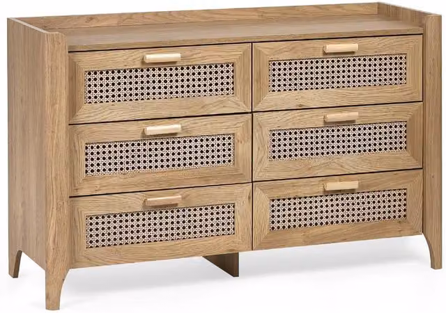 Cheshire Premium Pacifica 6 Drawer Wide Chest in Brown Oak – 1
