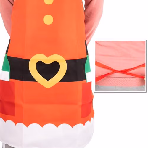 Shatchi Santa Christmas Apron in Red, W 70 cm x H 85 cm – 3