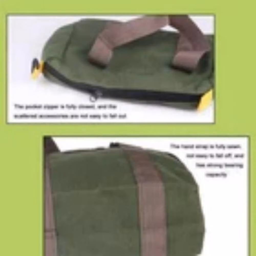 Havendro Heavy Duty Canvas Tool Storage Bag with Strap, Green, W/D/H: 40.64 x 22 x 22 cm – 4