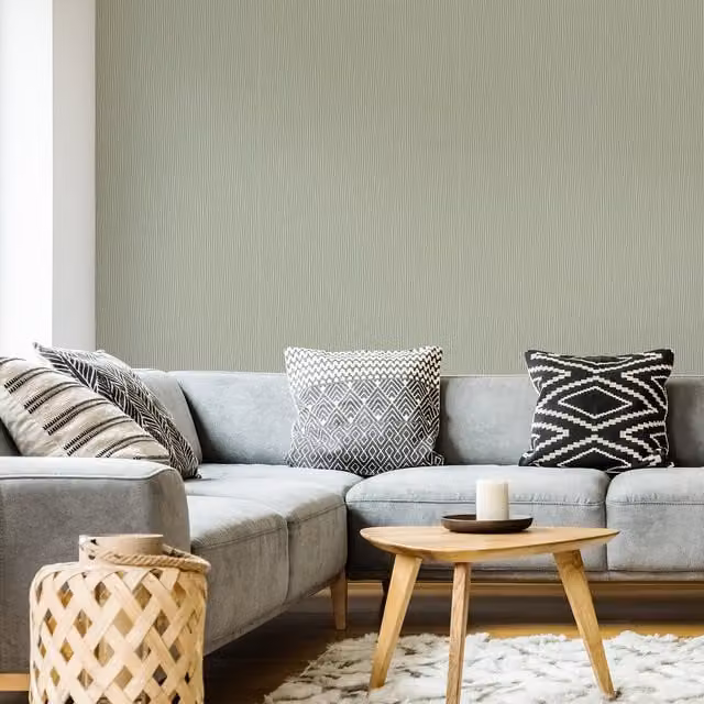 Superfresco Stria Texture Abstract Striped Wallpaper in Sage Green