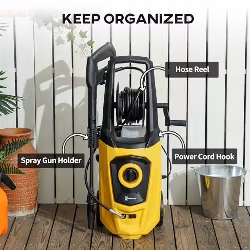 DURHAND 1800W High Pressure Washer with 150 Bar Pressure and 510 L/h Flow Rate, Yellow – 6