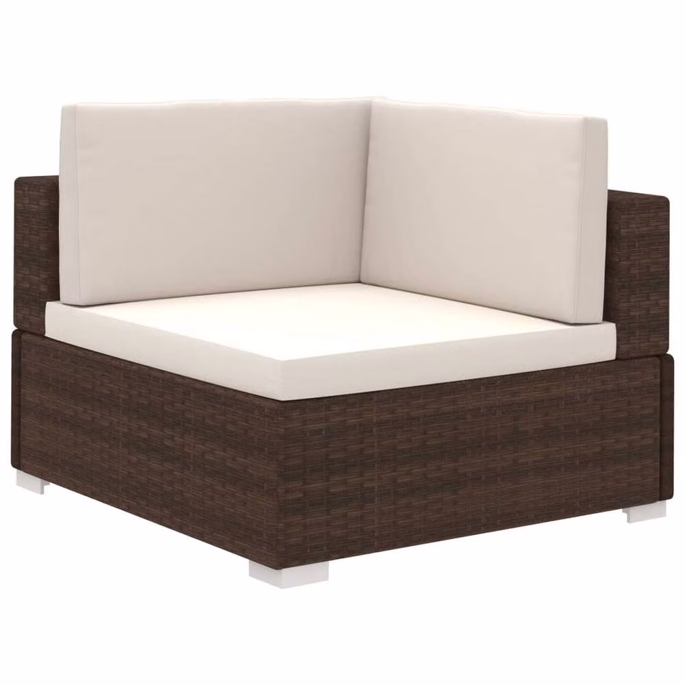 Berkfield Home 8 Piece Brown Poly Rattan Garden Lounge Set with Cushions – 2
