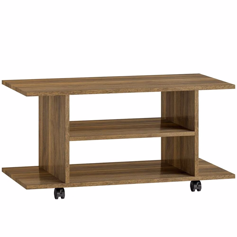 Wyld Haus Avavello Mobile TV Unit with Shelves and Castor Wheels, Brown, W/D/H: 80 x 40 x 40 cm – 2