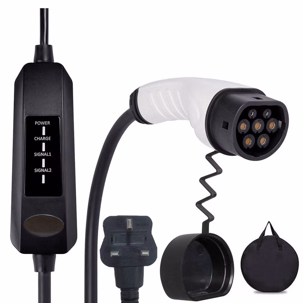 SPETLEK Type 2 Electric Vehicle Charging Cable with UK 3 Pin Plug, Black – 4