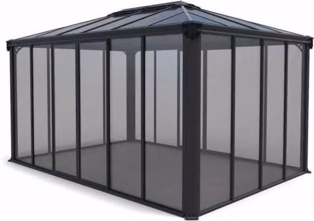 Palram Ledro 4300 Enclosed Garden Gazebo in Grey with Polycarbonate Roof, W/D/H: 295.5 x 430 x 274.5 cm – 7