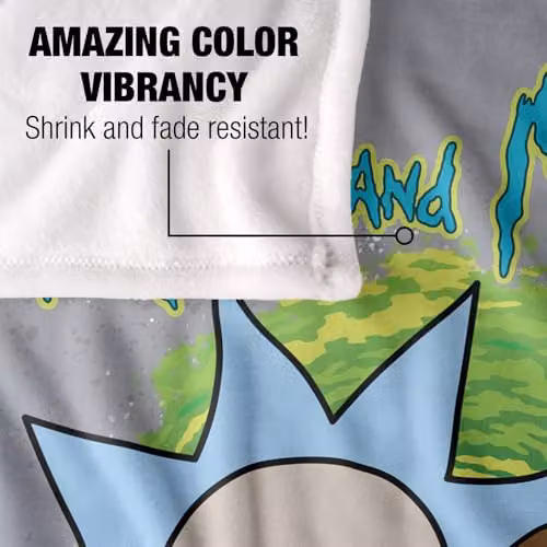 LOGOVISION Rick and Morty Floating Heads Super Soft Fleece Throw Blanket, Multicolour, W: 152 cm, D: 127 cm – 2