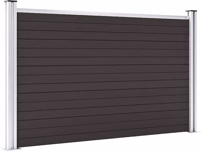 Berkfield Home WPC Fence Panel in Black, H 180 cm x W 105 cm – 1