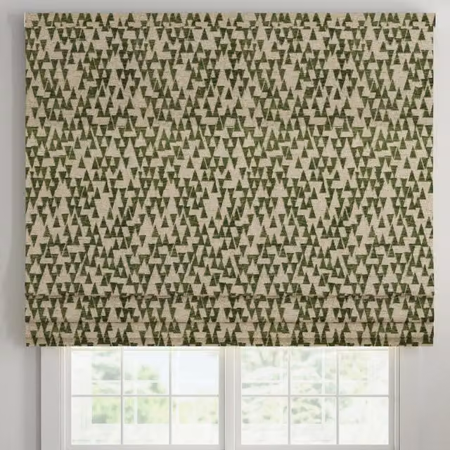 ANTE DECOR Hermes Made To Measure Blackout Roman Blind in Cream and Green