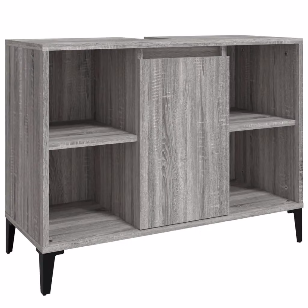 Berkfield Home Sink Cabinet in Grey Sonoma, W/D/H: 80 x 33 x 60 cm – 1